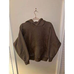 TNA "Sweatfleece" Aritzia Cozy Fleece Pullover Hoodie Brown Women's Size Extra S